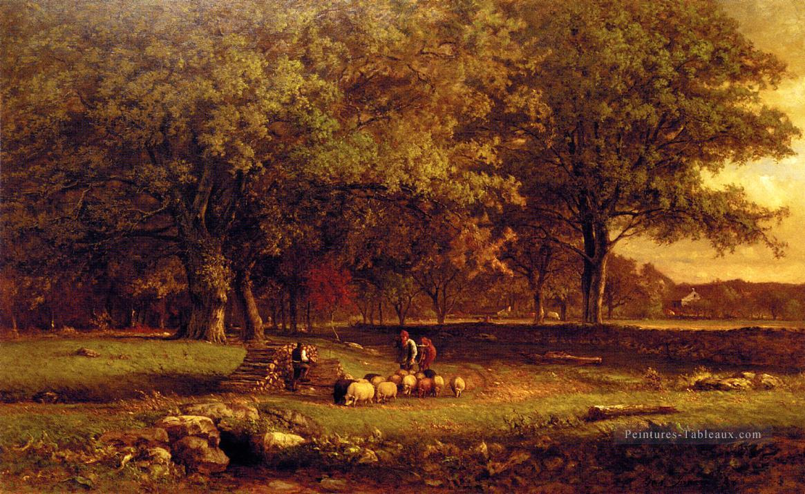Soirée paysage Tonaliste George Inness Peintures à l'huile